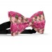 Papion personalizat,  model trandafiri roz